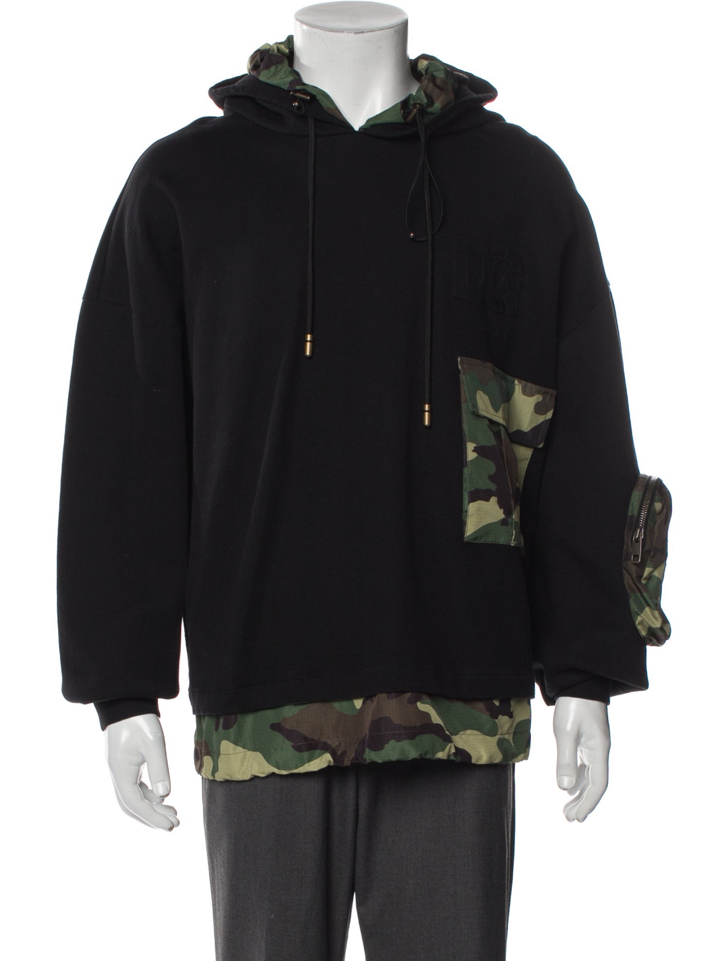 Dolce & Gabbana Camouflage Print Crew Neck Hoodie