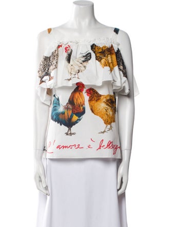 Dolce & Gabbana Graphic Print Square Neckline Top