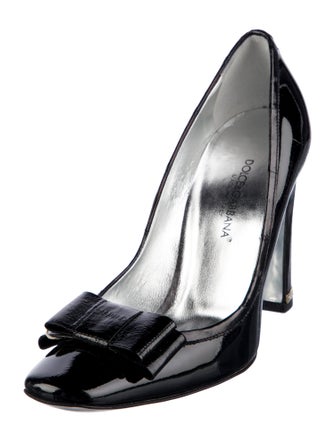 Dolce & Gabbana Patent Leather Bow Accents Pumps