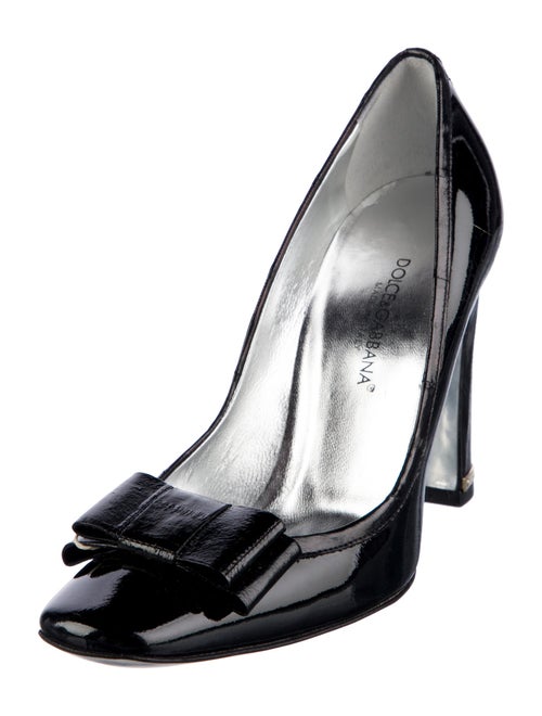 Dolce & Gabbana Patent Leather Bow Accents Pumps