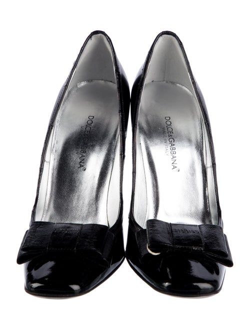 Dolce & Gabbana Patent Leather Bow Accents Pumps