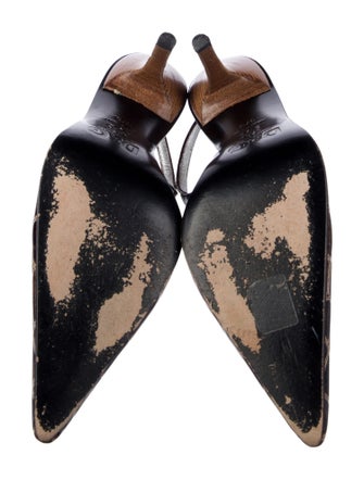 Dolce & Gabbana Snakeskin Animal Print Slingback Pumps