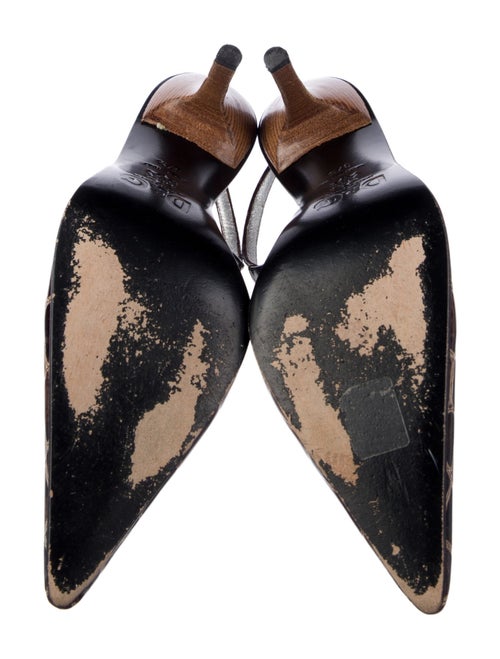 Dolce & Gabbana Snakeskin Animal Print Slingback Pumps