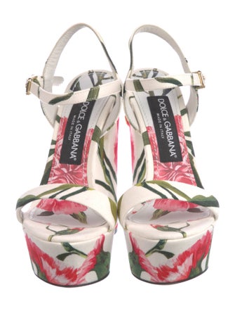 Dolce & Gabbana Canvas Printed Sandals