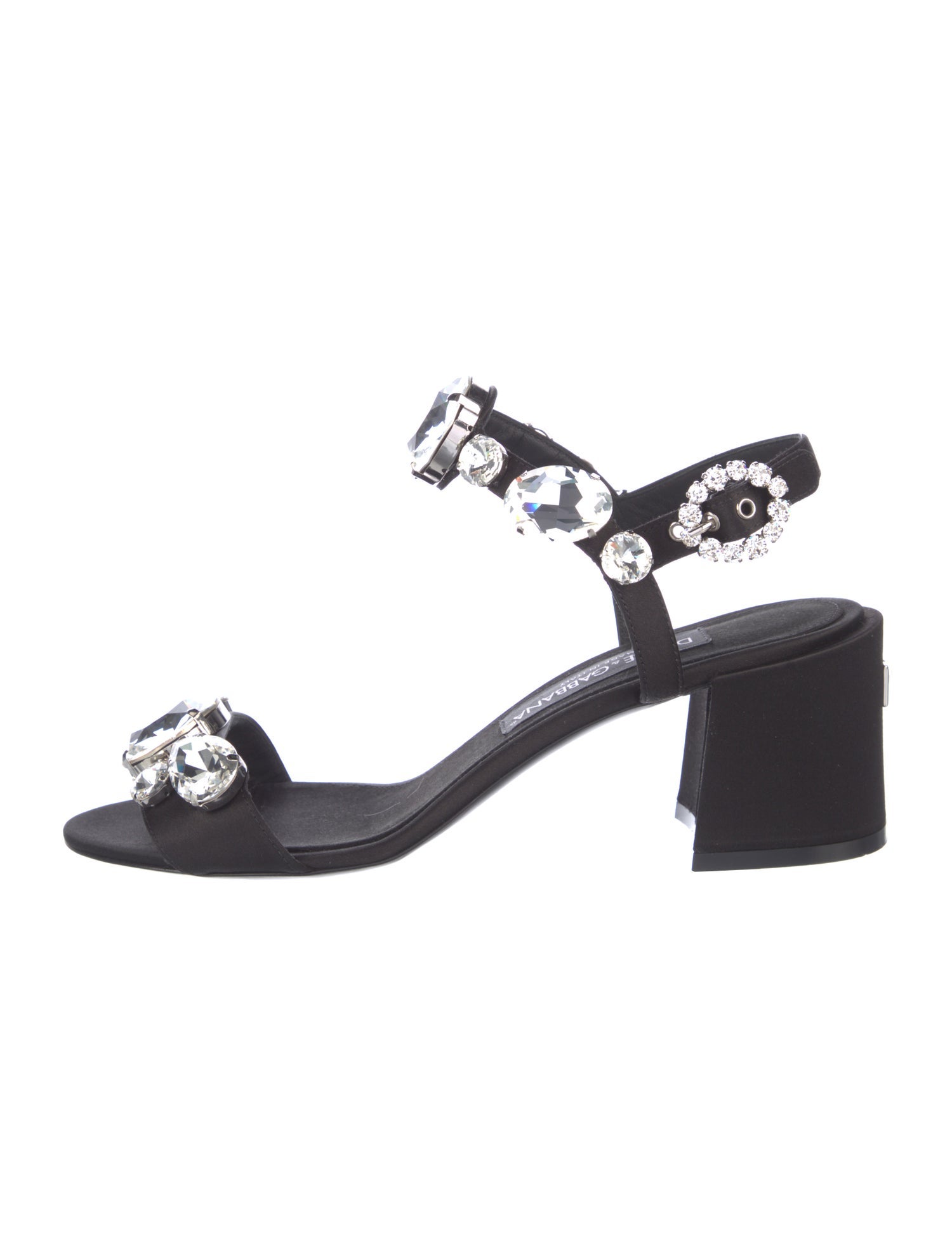 Dolce & Gabbana Satin Crystal Embellishments Sandals