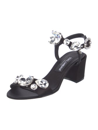 Dolce & Gabbana Satin Crystal Embellishments Sandals
