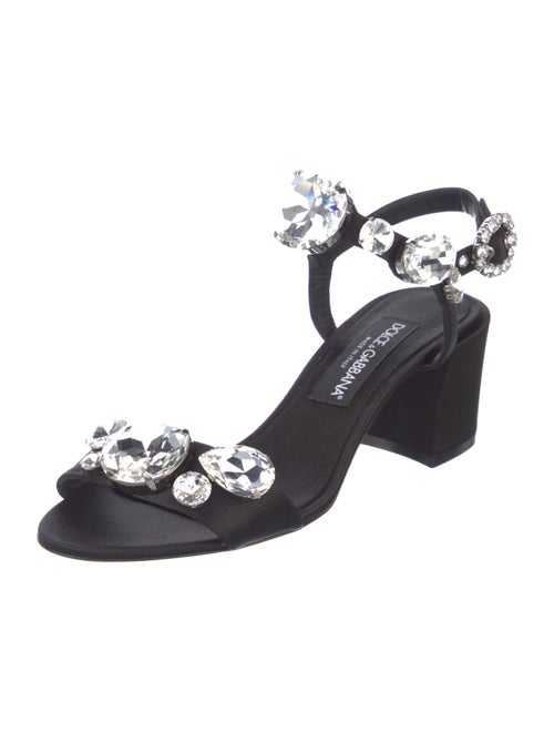 Dolce & Gabbana Satin Crystal Embellishments Sandals