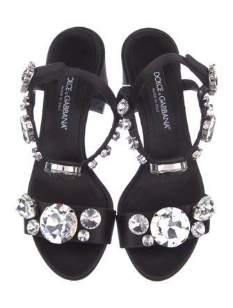 Dolce & Gabbana Satin Crystal Embellishments Sandals