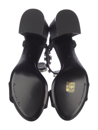 Dolce & Gabbana Satin Crystal Embellishments Sandals