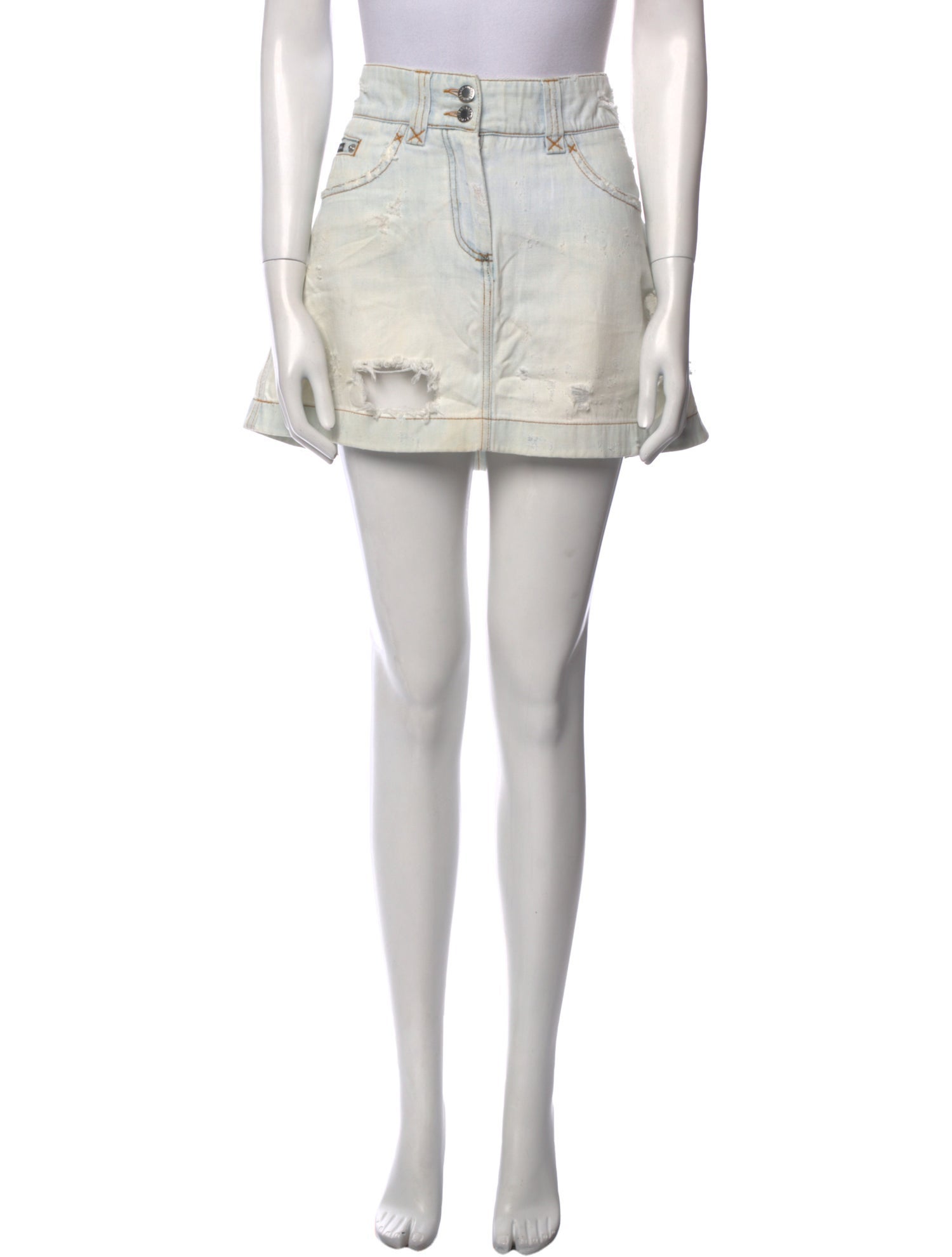 Dolce & Gabbana Distressed Accents Mini Skirt