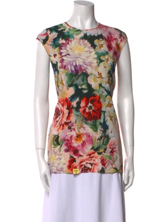 Dolce & Gabbana Floral Print Scoop Neck Top