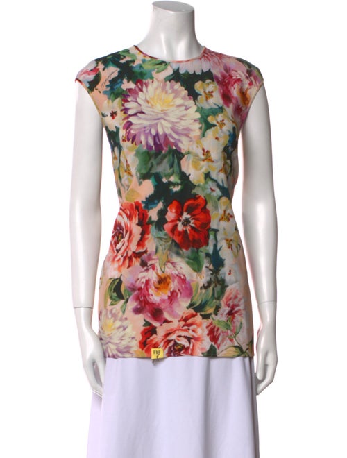Dolce & Gabbana Floral Print Scoop Neck Top