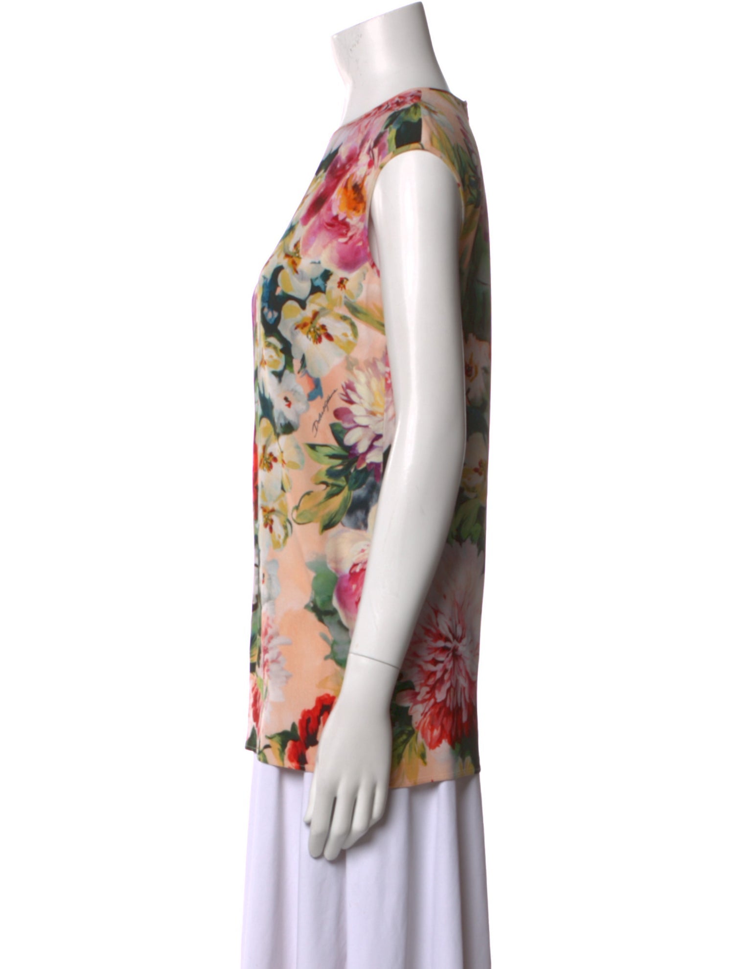 Dolce & Gabbana Floral Print Scoop Neck Top