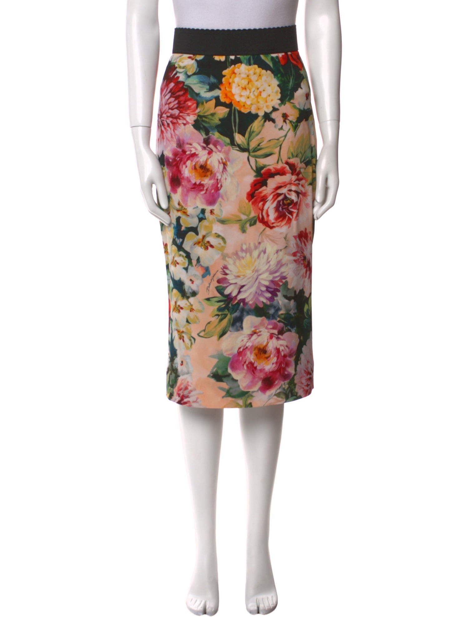 Dolce & Gabbana Floral Print Midi Length Skirt