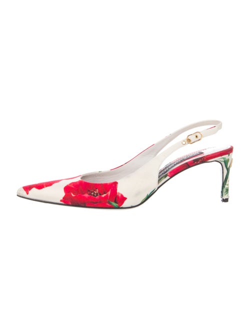Dolce & Gabbana Floral Print Slingback Pumps