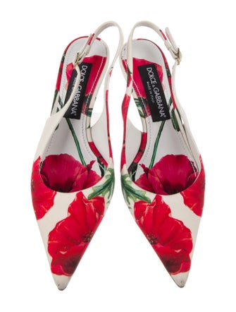 Dolce & Gabbana Floral Print Slingback Pumps