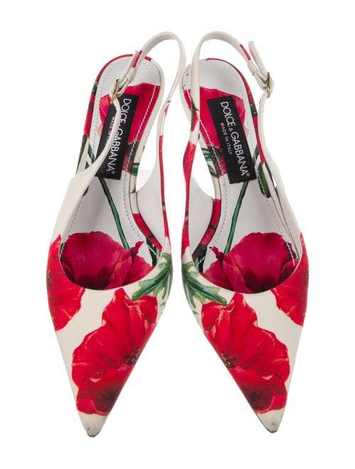 Dolce & Gabbana Floral Print Slingback Pumps