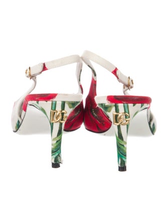 Dolce & Gabbana Floral Print Slingback Pumps