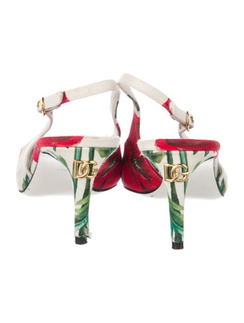 Dolce & Gabbana Floral Print Slingback Pumps