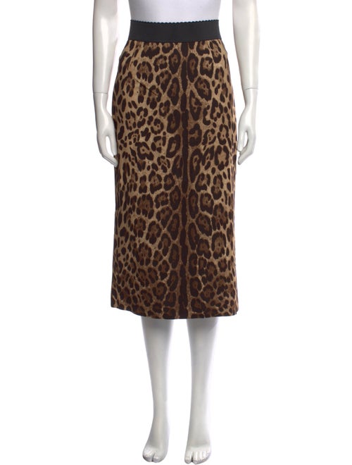 Dolce & Gabbana Animal Print Midi Length Skirt