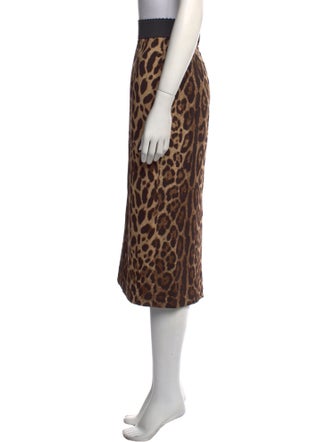 Dolce & Gabbana Animal Print Midi Length Skirt