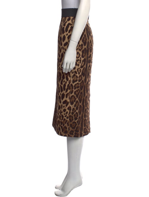 Dolce & Gabbana Animal Print Midi Length Skirt