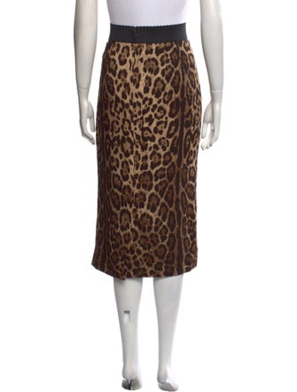 Dolce & Gabbana Animal Print Midi Length Skirt
