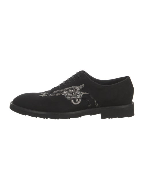 Dolce & Gabbana Suede Embroidered Accent Oxfords