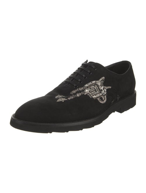 Dolce & Gabbana Suede Embroidered Accent Oxfords