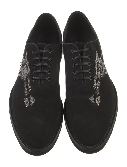 Dolce & Gabbana Suede Embroidered Accent Oxfords
