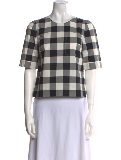 Dolce & Gabbana Plaid Print Crew Neck Top