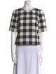 Dolce & Gabbana Plaid Print Crew Neck Top