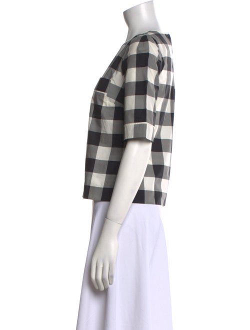 Dolce & Gabbana Plaid Print Crew Neck Top