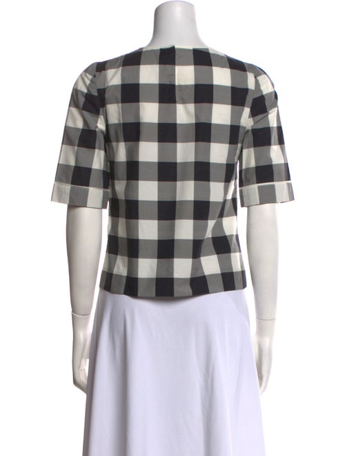 Dolce & Gabbana Plaid Print Crew Neck Top