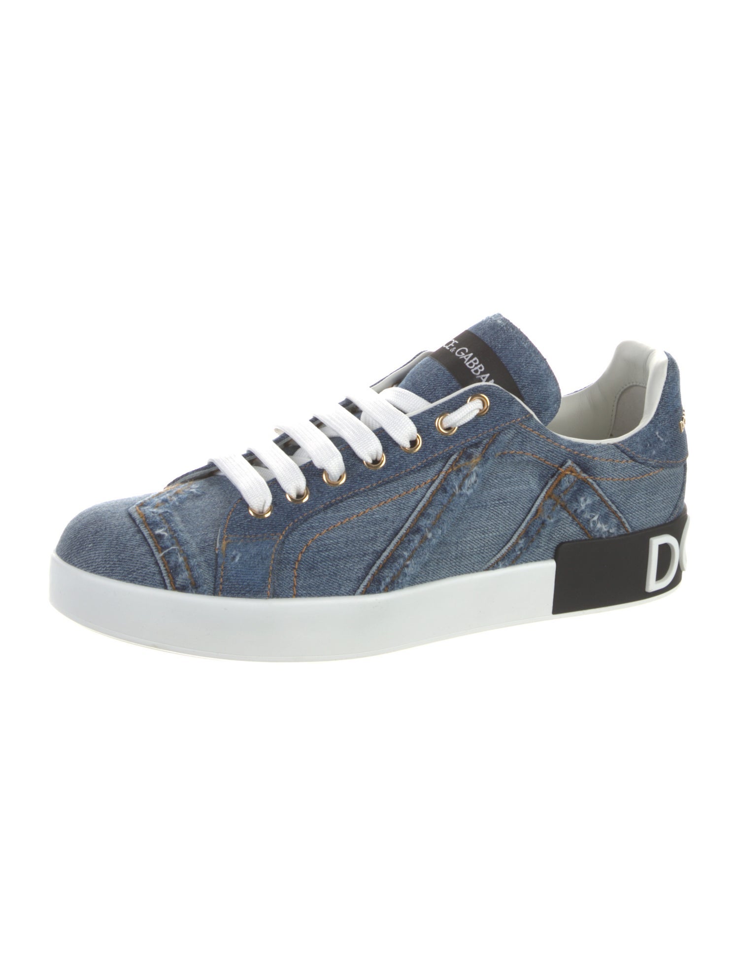 Dolce & Gabbana Denim Distressed Accents Sneakers