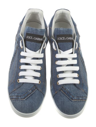 Dolce & Gabbana Denim Distressed Accents Sneakers