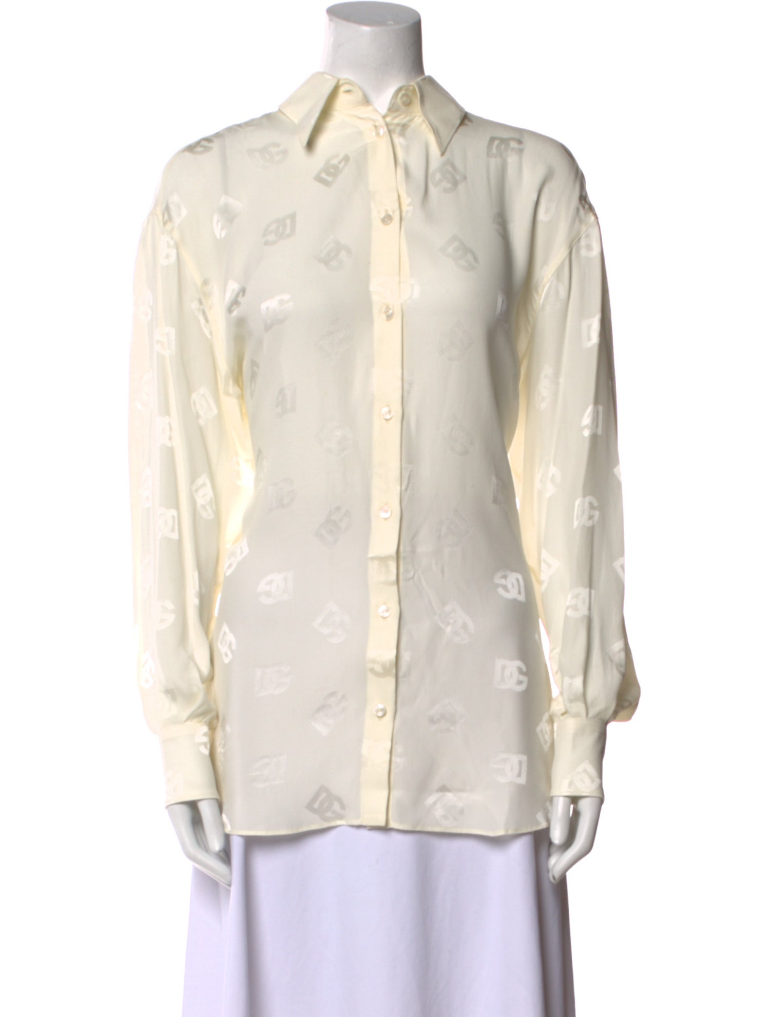 Dolce & Gabbana Silk Printed Button-Up Top