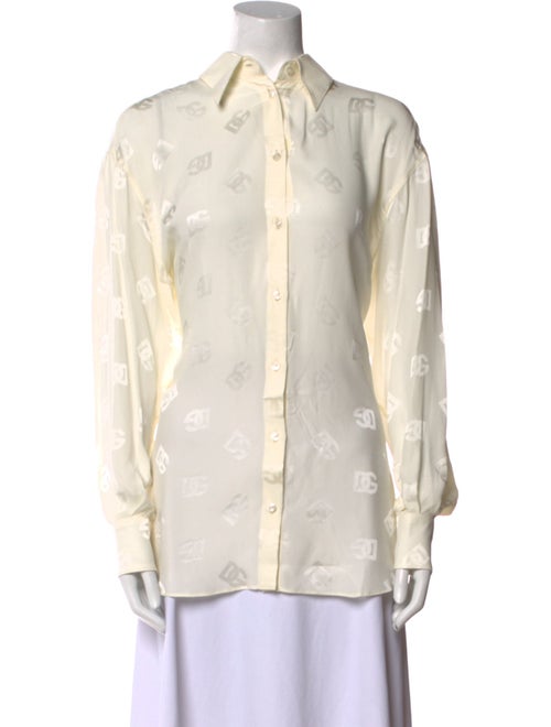 Dolce & Gabbana Silk Printed Button-Up Top