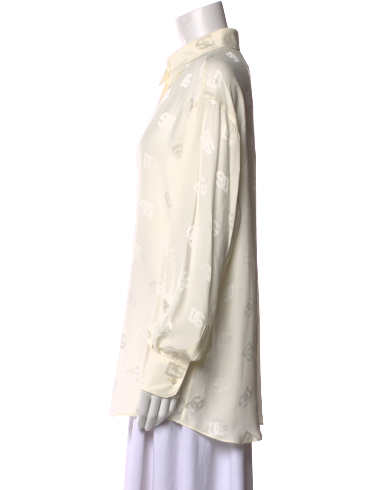 Dolce & Gabbana Silk Printed Button-Up Top