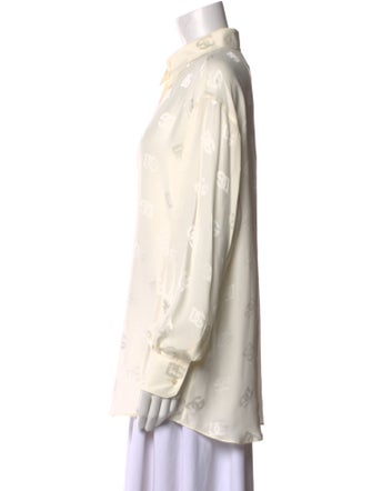 Dolce & Gabbana Silk Printed Button-Up Top