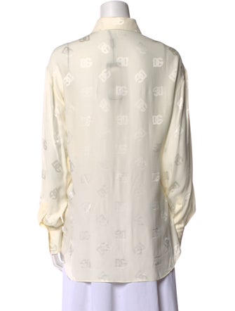 Dolce & Gabbana Silk Printed Button-Up Top