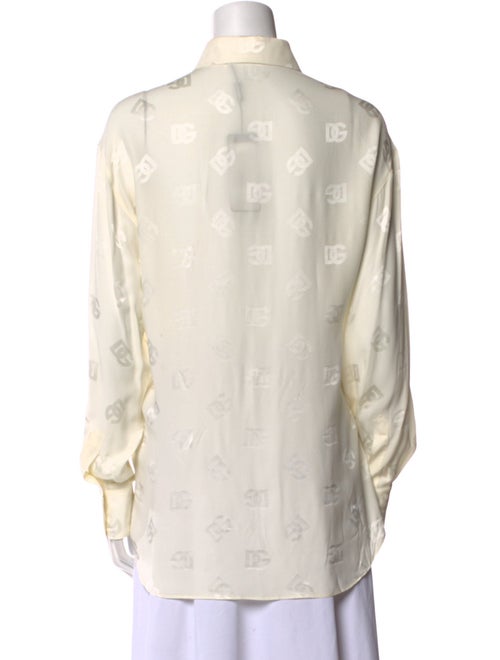 Dolce & Gabbana Silk Printed Button-Up Top