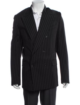 Dolce & Gabbana Virgin Wool Striped Peacoat