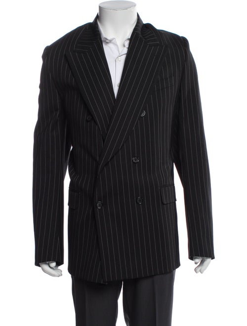 Dolce & Gabbana Virgin Wool Striped Peacoat