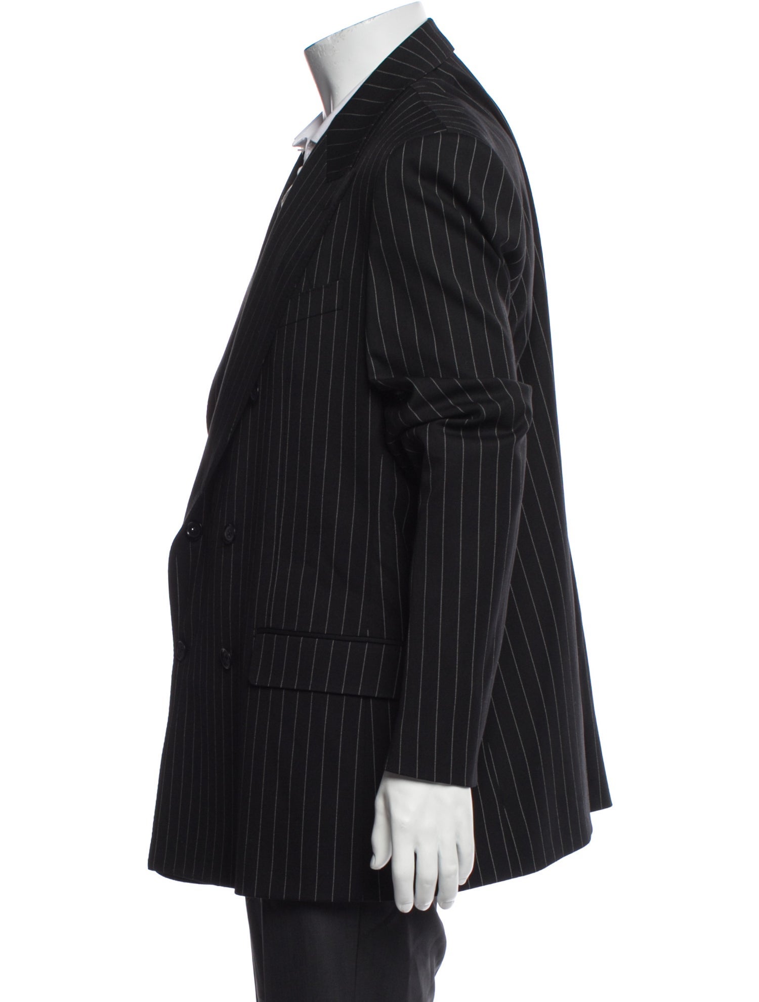 Dolce & Gabbana Virgin Wool Striped Peacoat