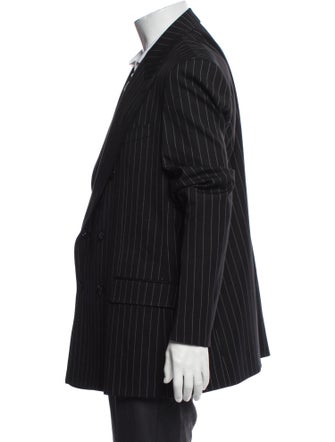 Dolce & Gabbana Virgin Wool Striped Peacoat