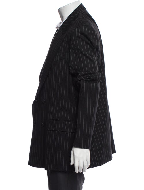 Dolce & Gabbana Virgin Wool Striped Peacoat