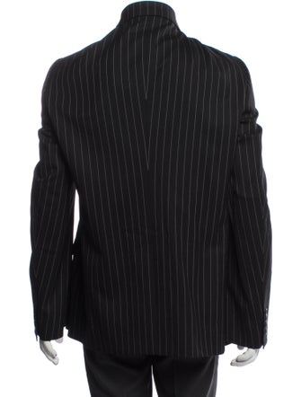 Dolce & Gabbana Virgin Wool Striped Peacoat