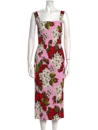 Dolce & Gabbana Floral Print Midi Length Dress