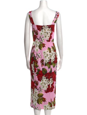 Dolce & Gabbana Floral Print Midi Length Dress